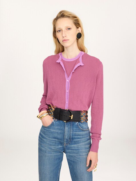 Fitted cardigan in a wool knit