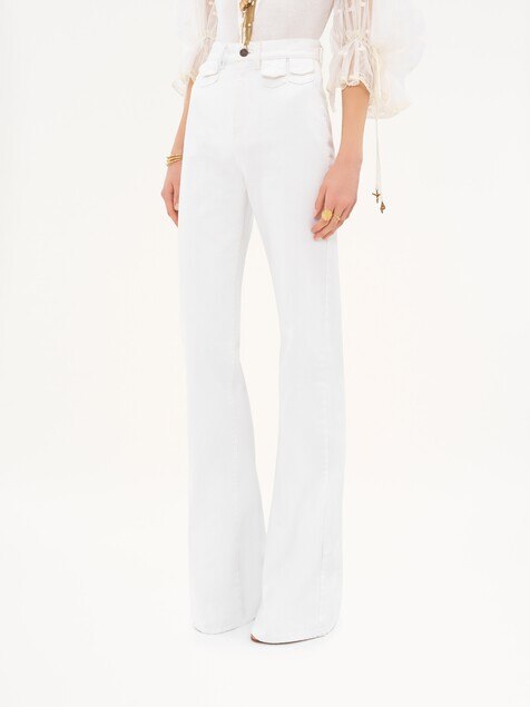 High-rise flare jeans in denim