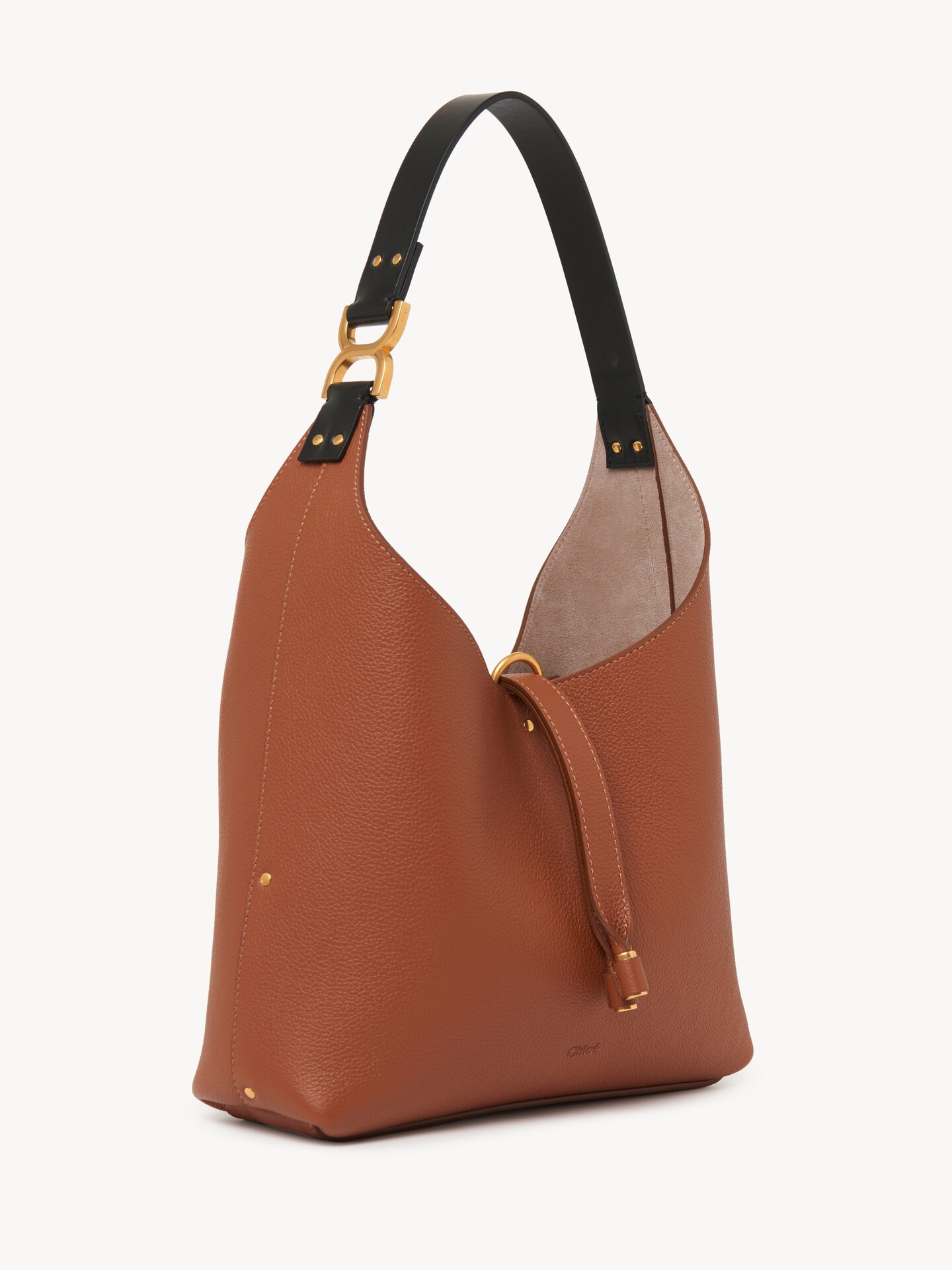 Small Marcie hobo bag in grained leather - 4