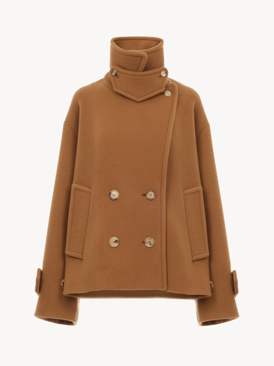 Oversized short coat in wool - 2