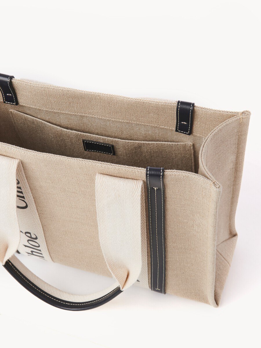 Woody tote bag in linen - 7