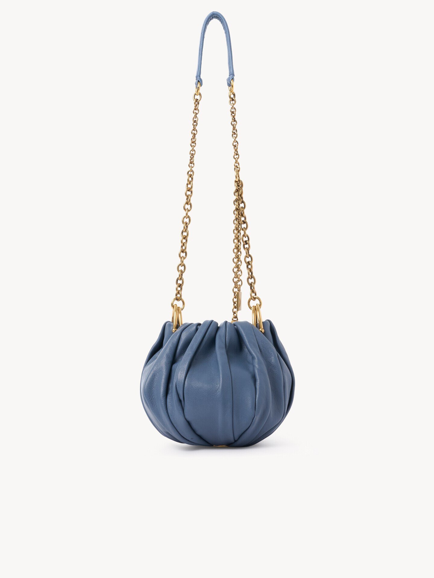 Chlo&eacute; Pliss&eacute; shoulder bag with chain in pleated leather - 4.0