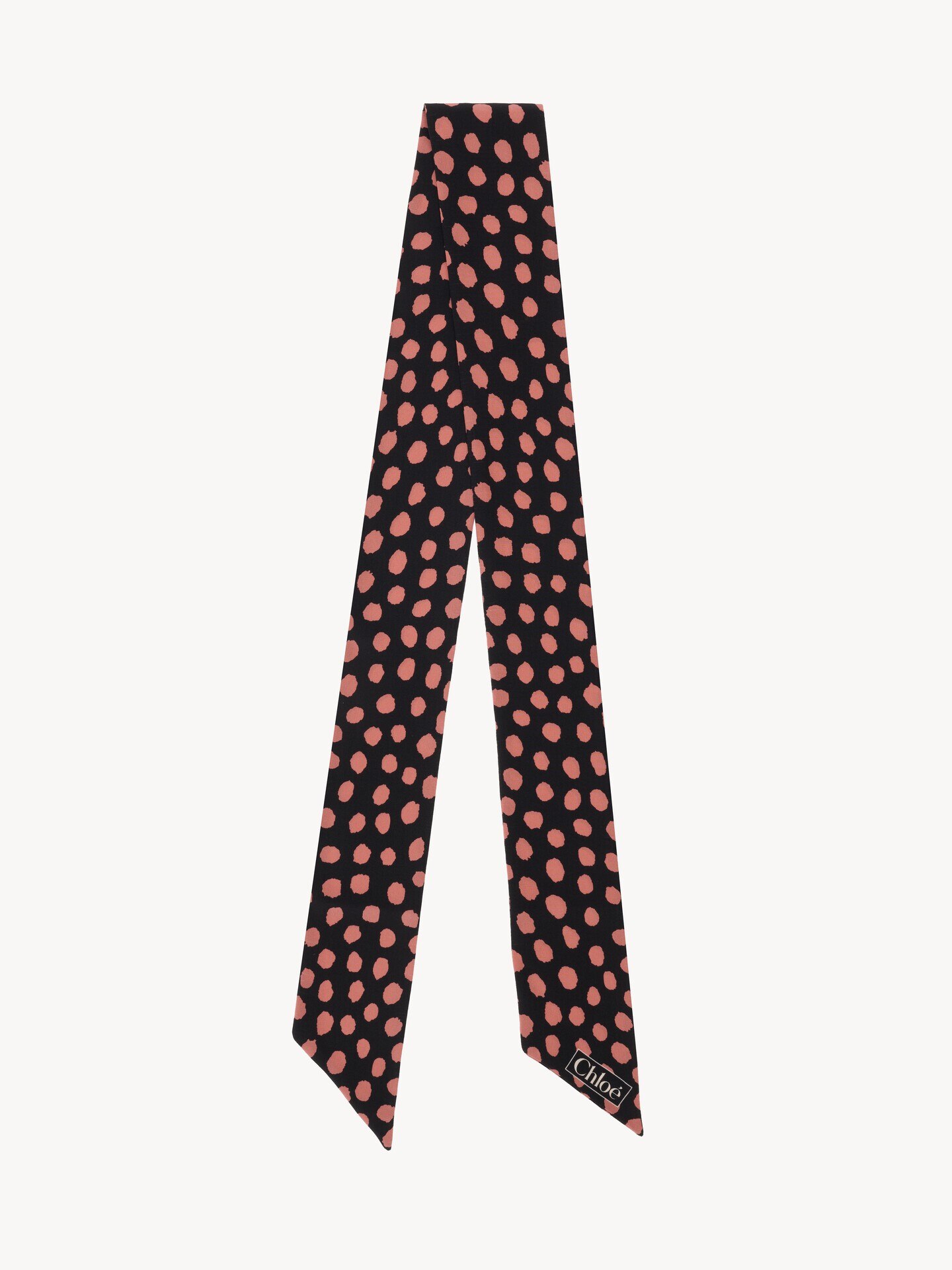 The Chlo&eacute; Spotted bandeau scarf in silk - 1
