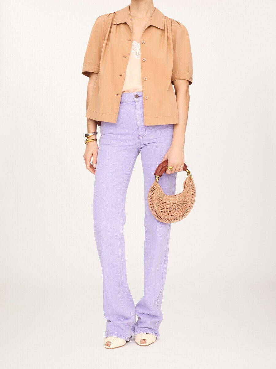 Mini Summer Banana hobo bag with strap in raffia - 7