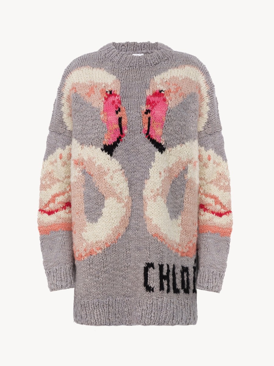 Oversized logo sweater in a wool knit - 1