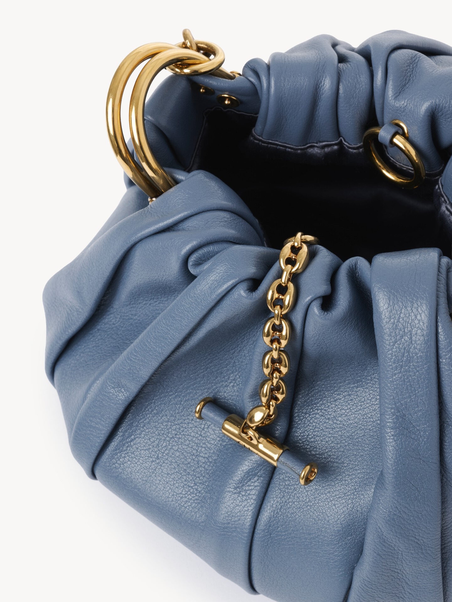 Chlo&eacute; Pliss&eacute; shoulder bag with chain in pleated leather - 5.0