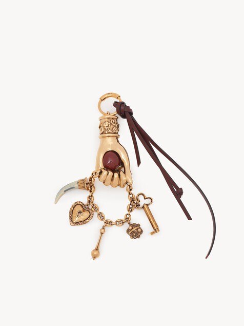 Chlo&eacute; Symbols Hand bag charm in brass