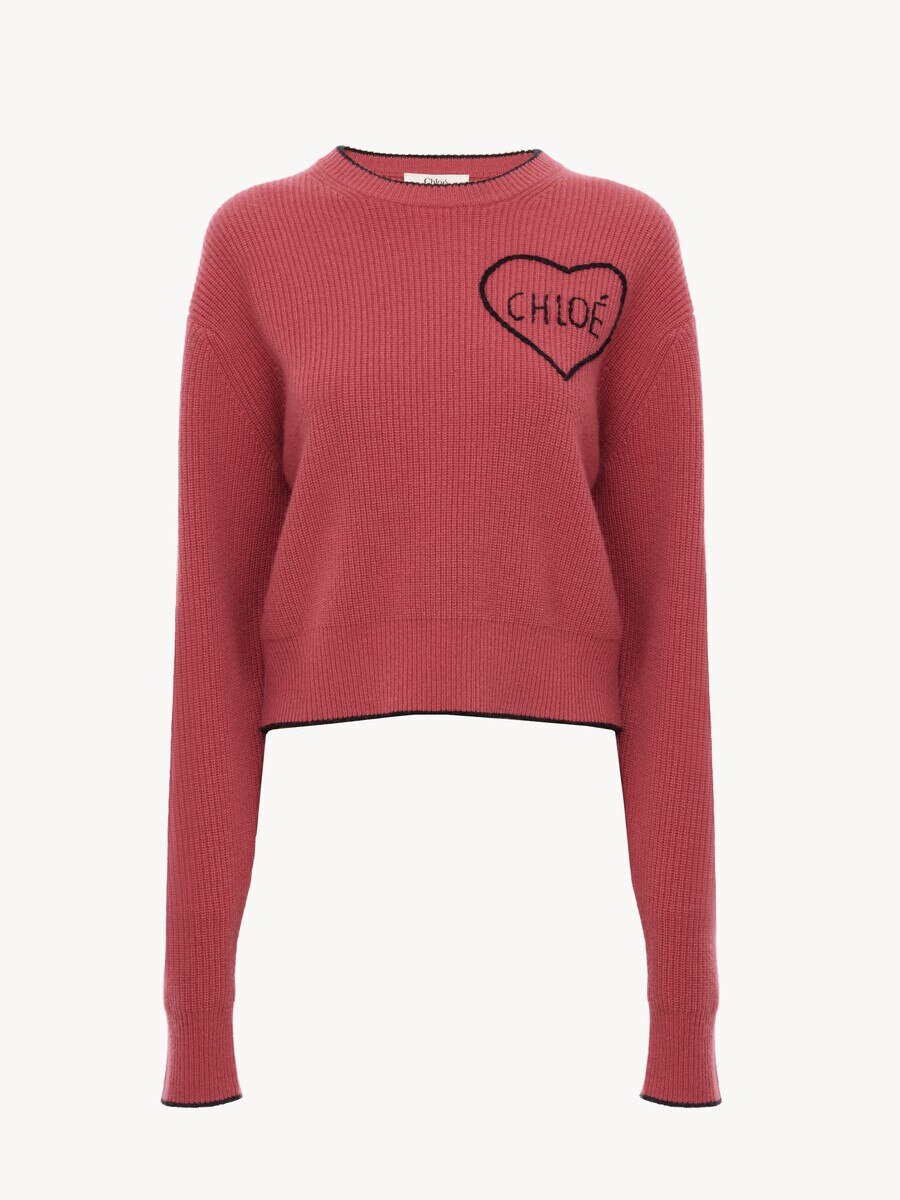 Cropped fitted logo jumper in a wool knit - 2