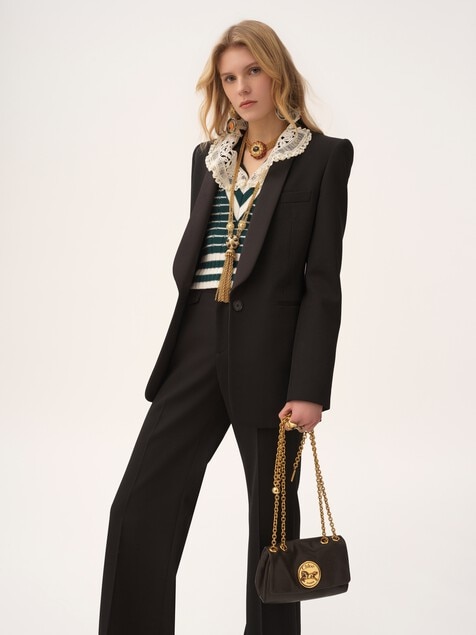 Bolso de hombro peque&ntilde;o Chlo&eacute; Heritage de cuero granulado