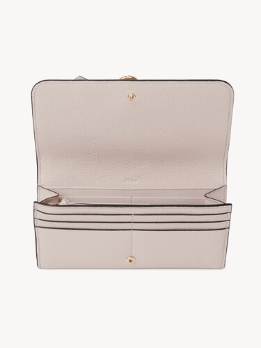 Alphabet wallet with flap in grained leather - 5