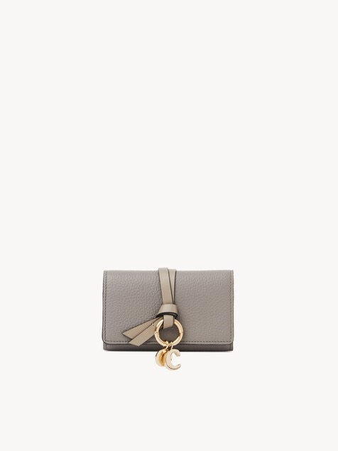 Alphabet key case in grained leather 