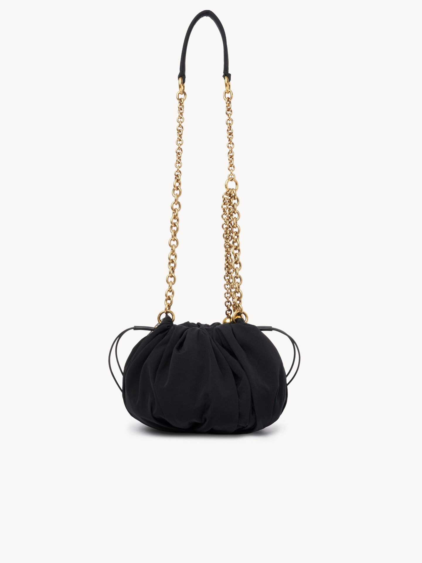Chlo&eacute; Pliss&eacute; shoulder bag with chain in nylon - 4.0