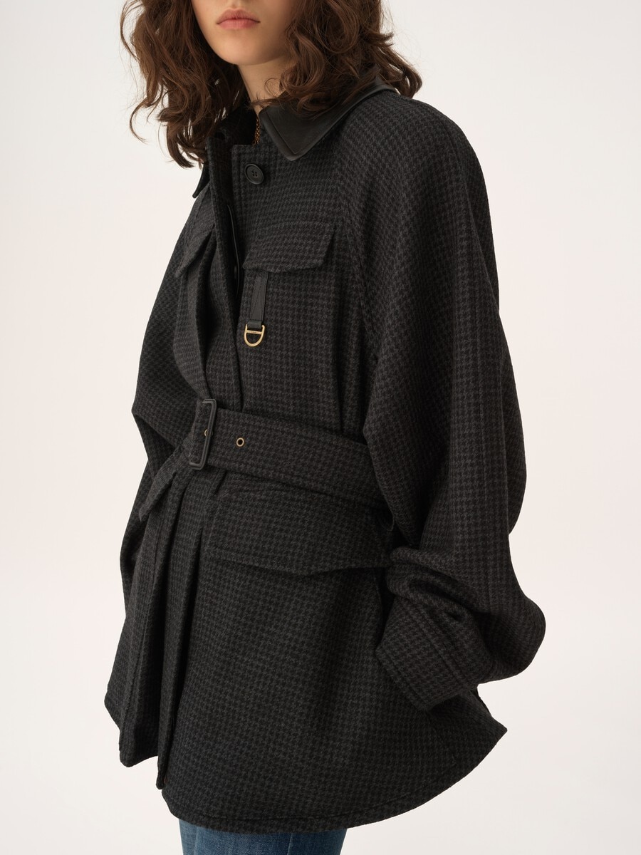 Utilitarian jacket in houndstooth wool - 6