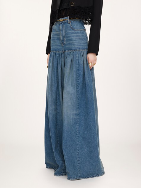 High-rise balloon jeans in denim
