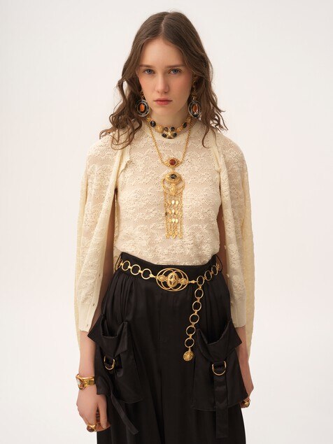 Twin set in cotton-silk knit