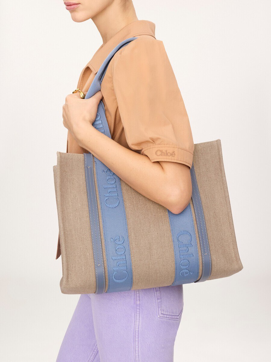 Woody tote bag in linen - 3