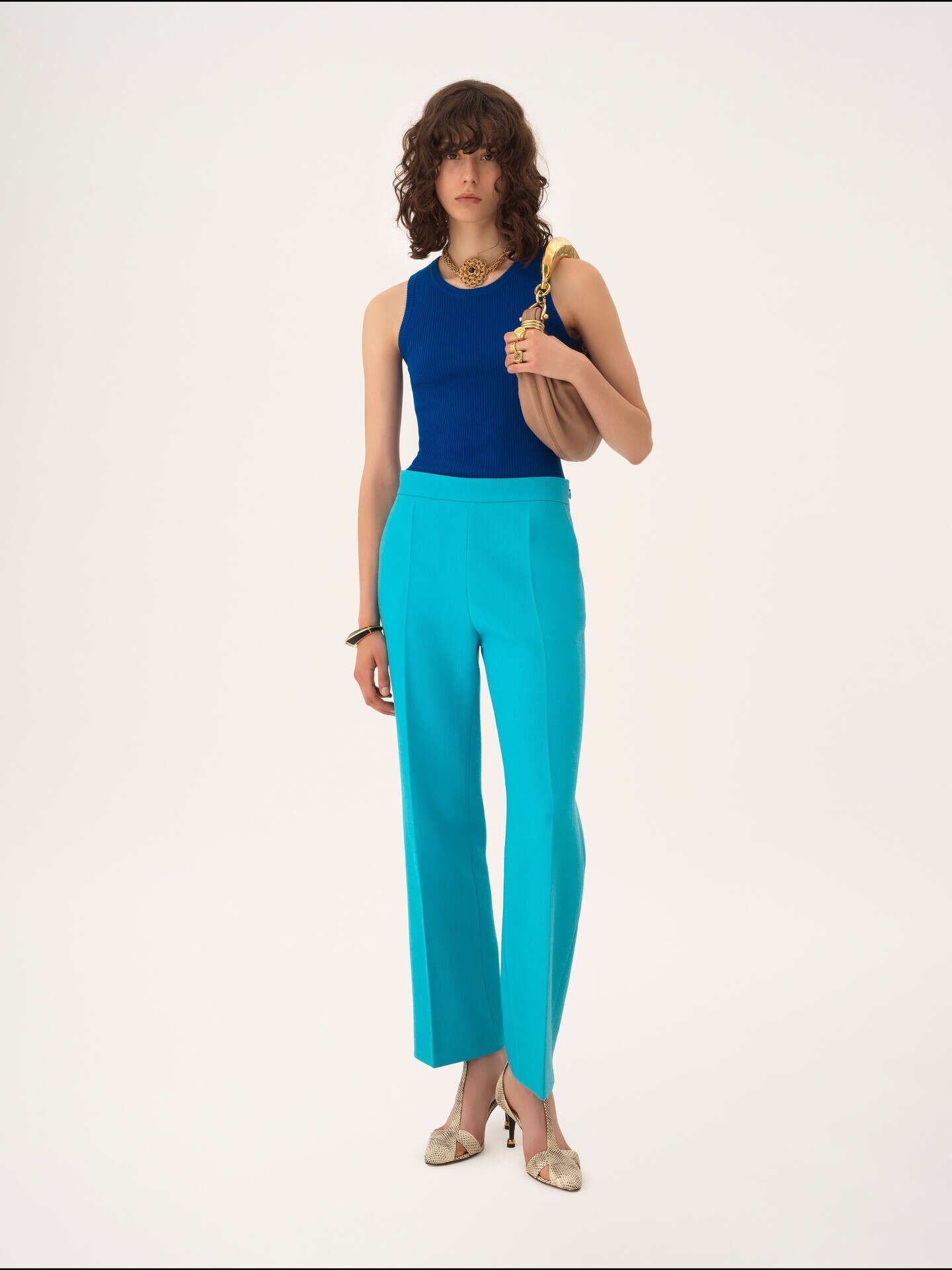 Top col rond sans manches en maille de laine - 3