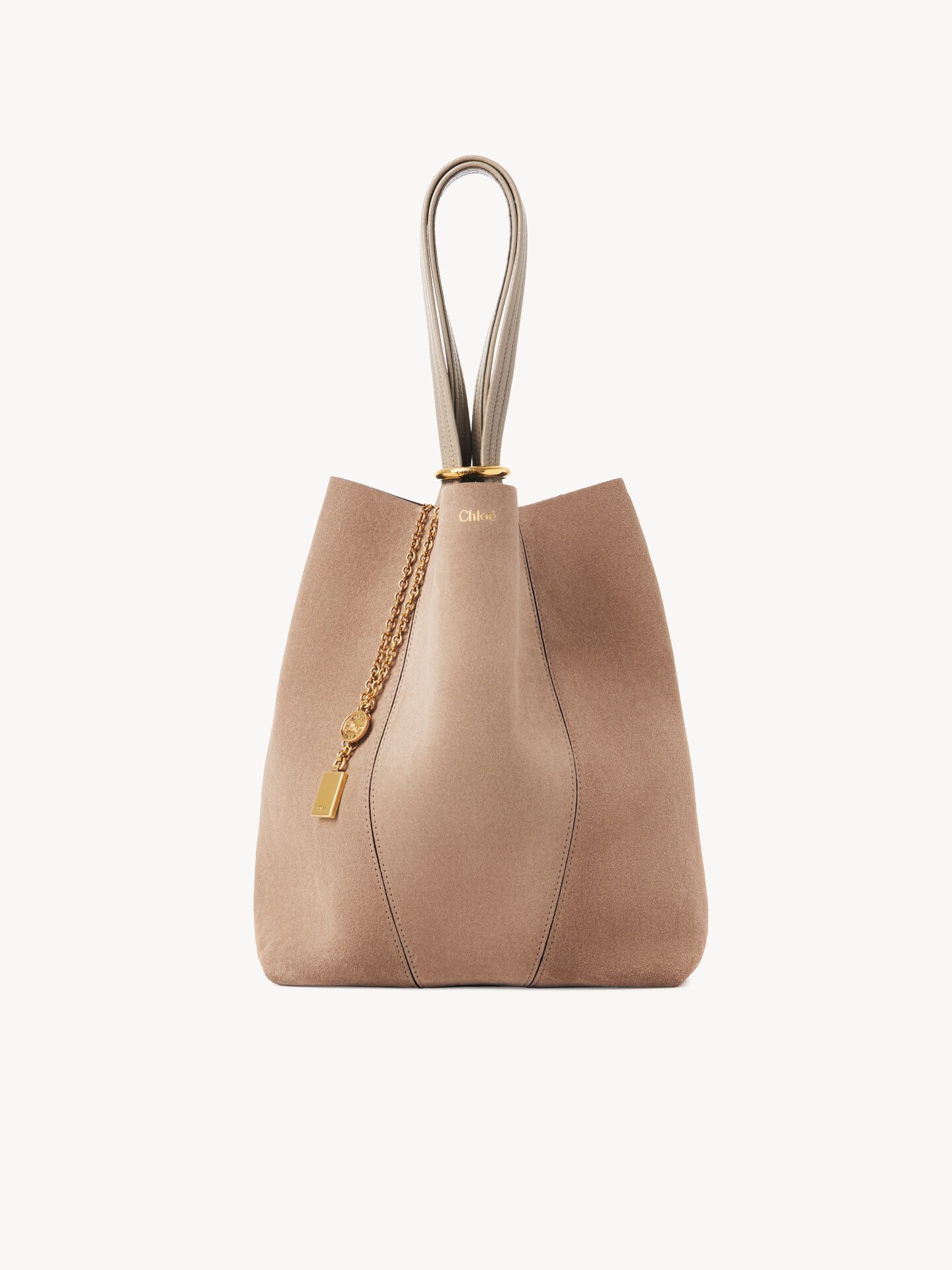 Sac cabas Chlo&eacute; Spin en cuir velours - 3