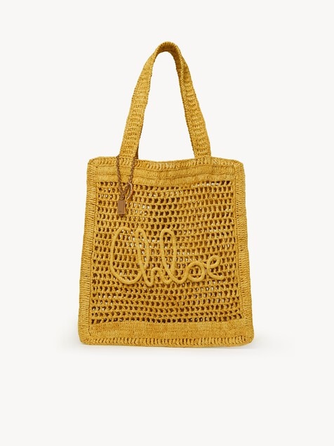 Tote bag Summer Banana in rafia