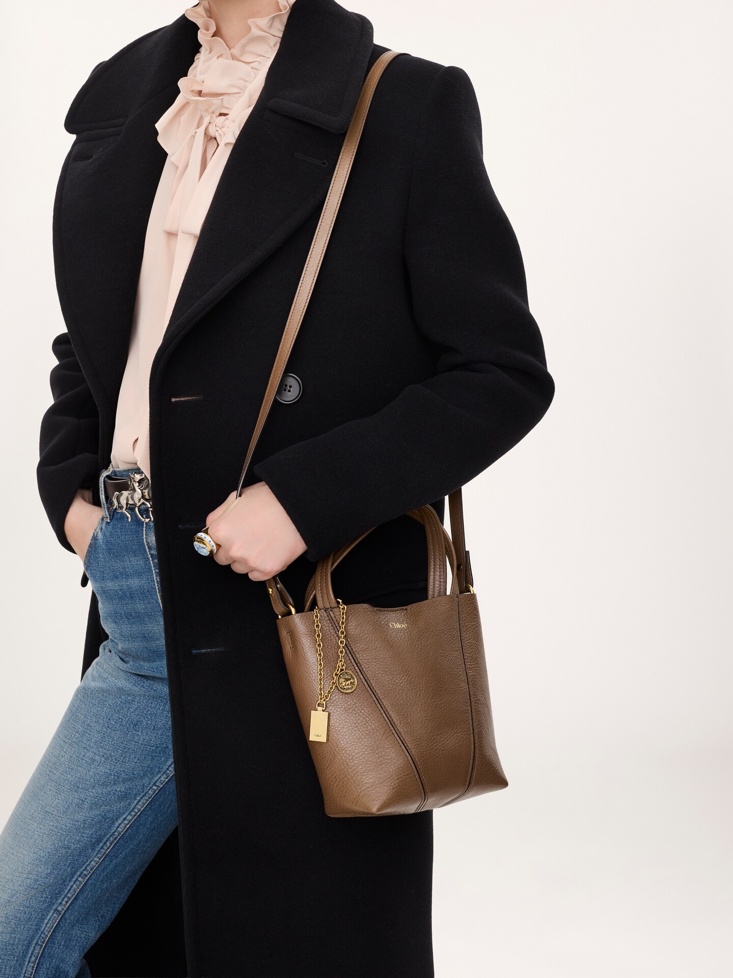 Small Chlo&eacute; Spin tote bag in grained leather - 3.0