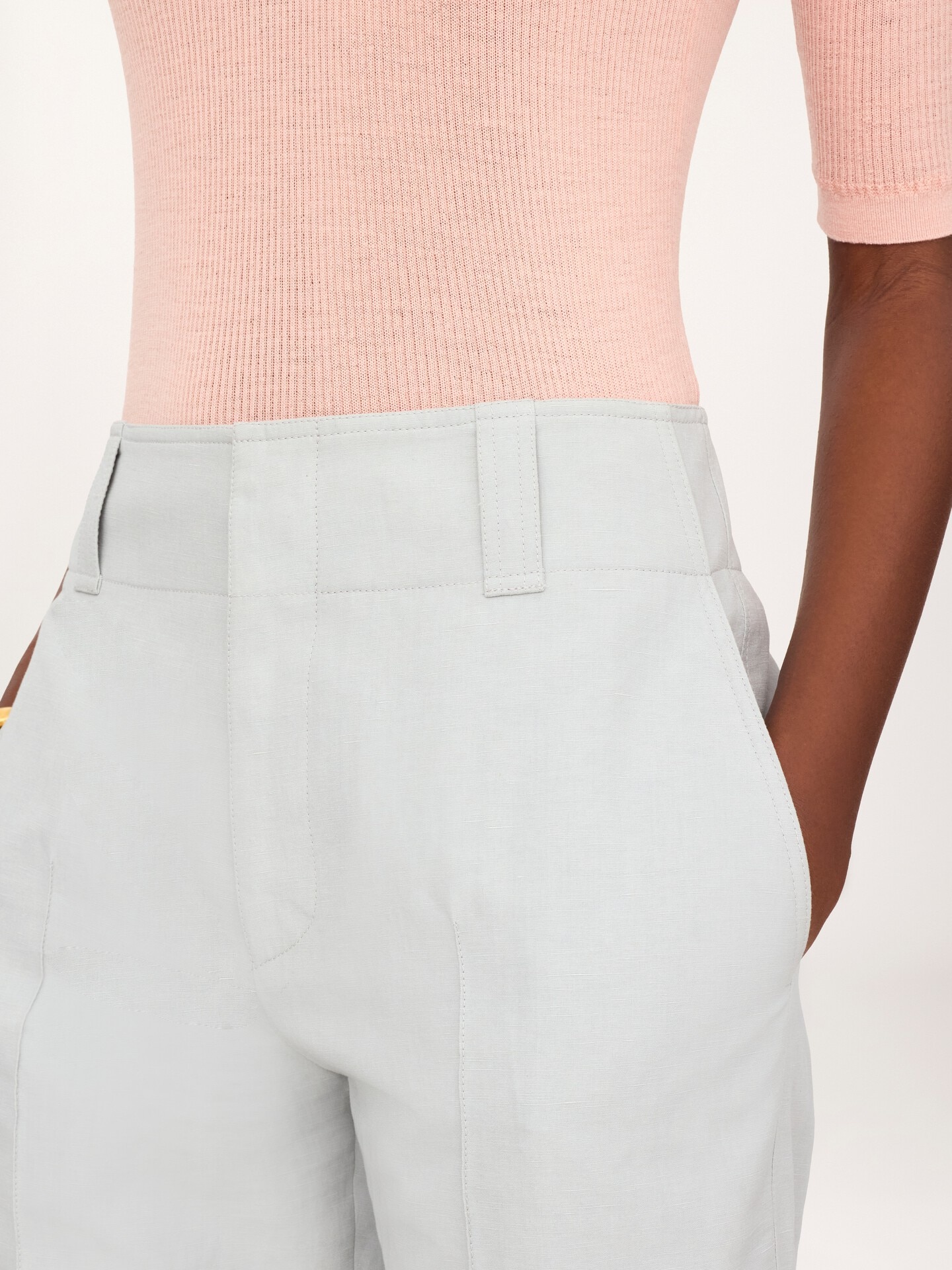 Cigarette trousers in a linen-cotton mix - 6