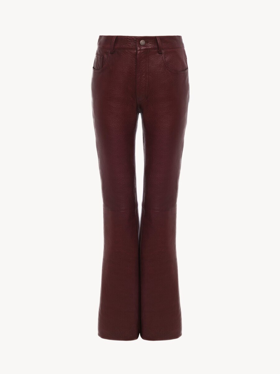 Flared trousers in leather - 2
