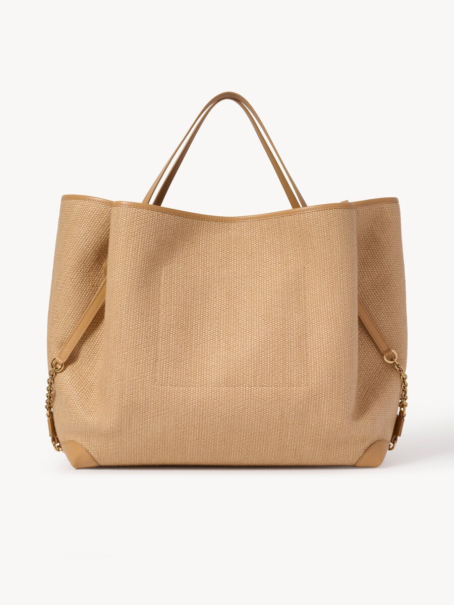 Large Chlo&eacute; Clover double carry bag in raffia-effect fibres - 5