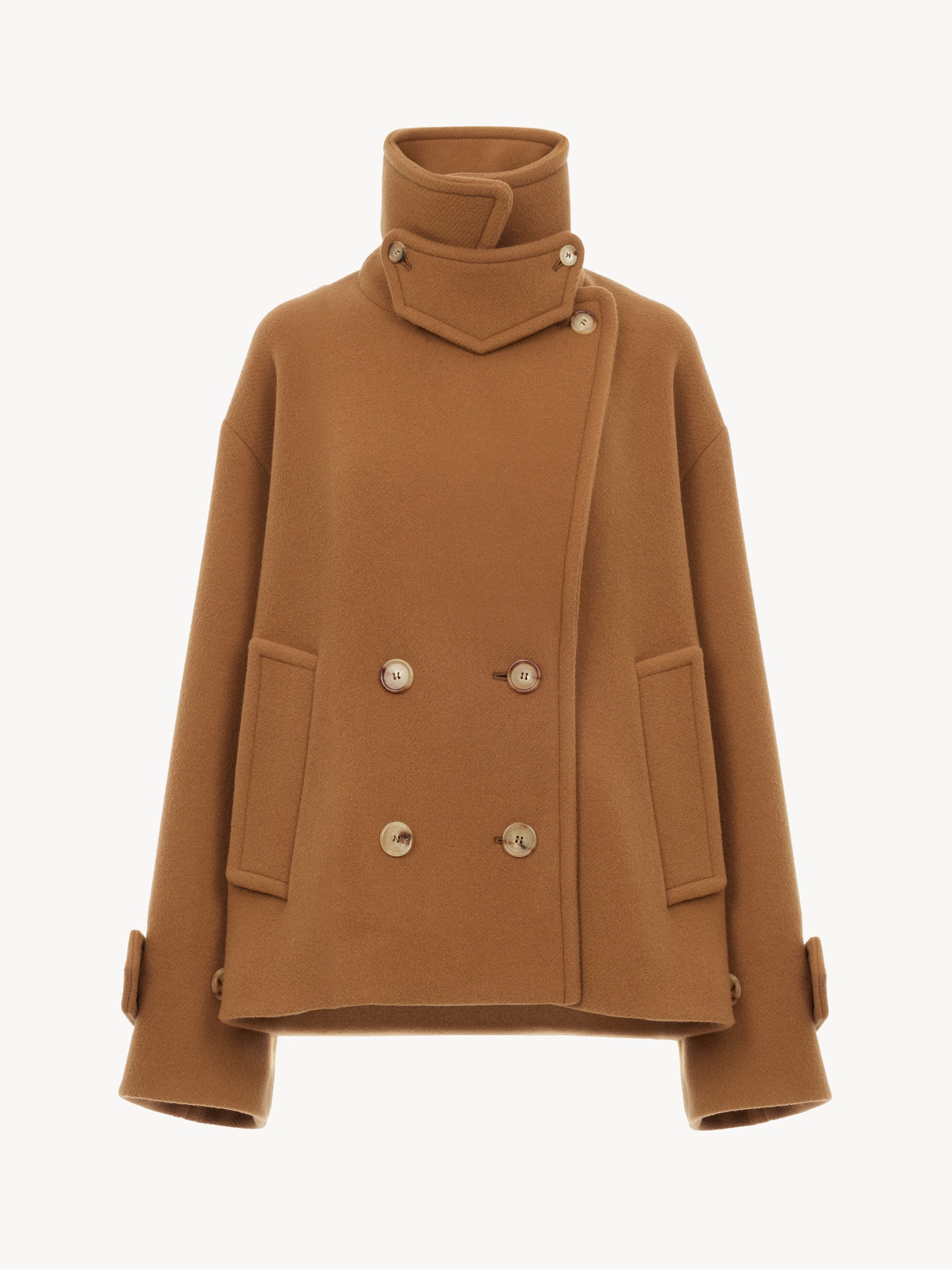 Double-breasted short coat in wool - 3