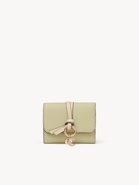 Small Alphabet tri-fold in grained leather