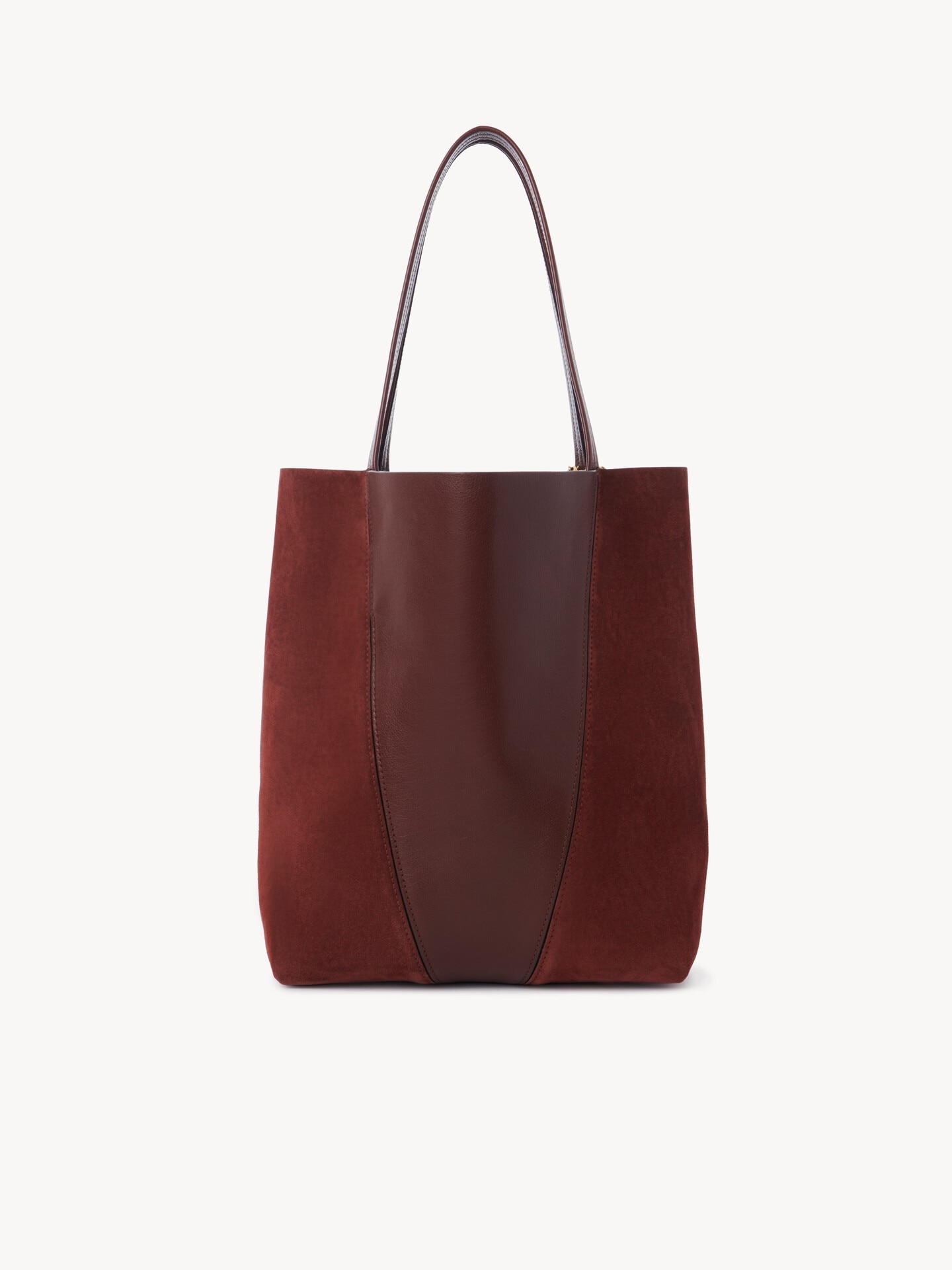 Chlo&eacute; Spin tote bag in grained & suede leather - 4.0