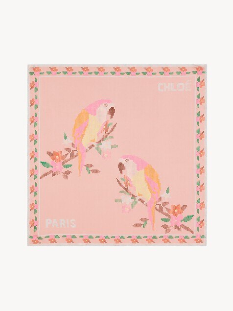 The Chlo&eacute; Parrot square scarf in silk twill