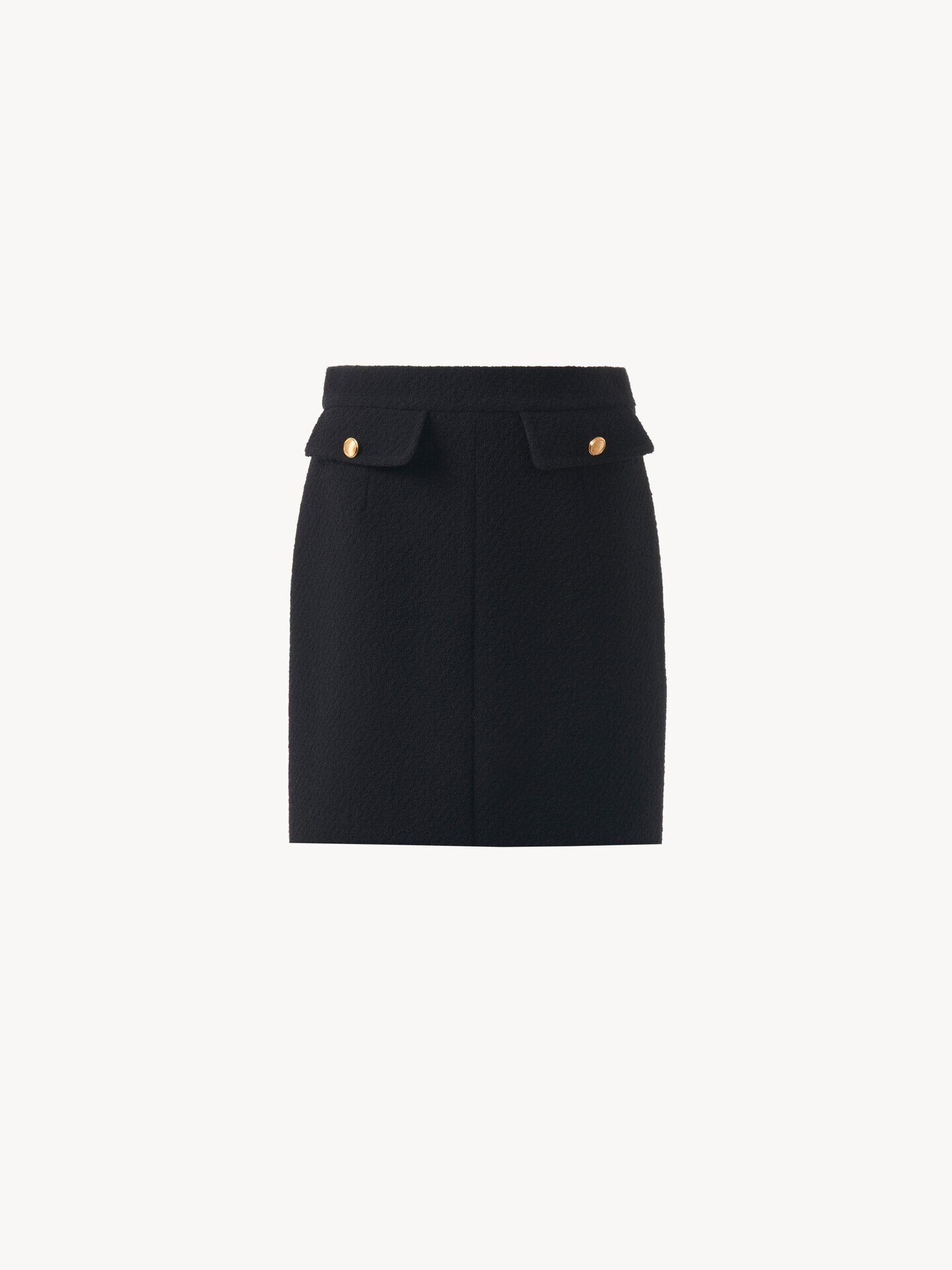 Knee-length skirt in wool bouclette - 1