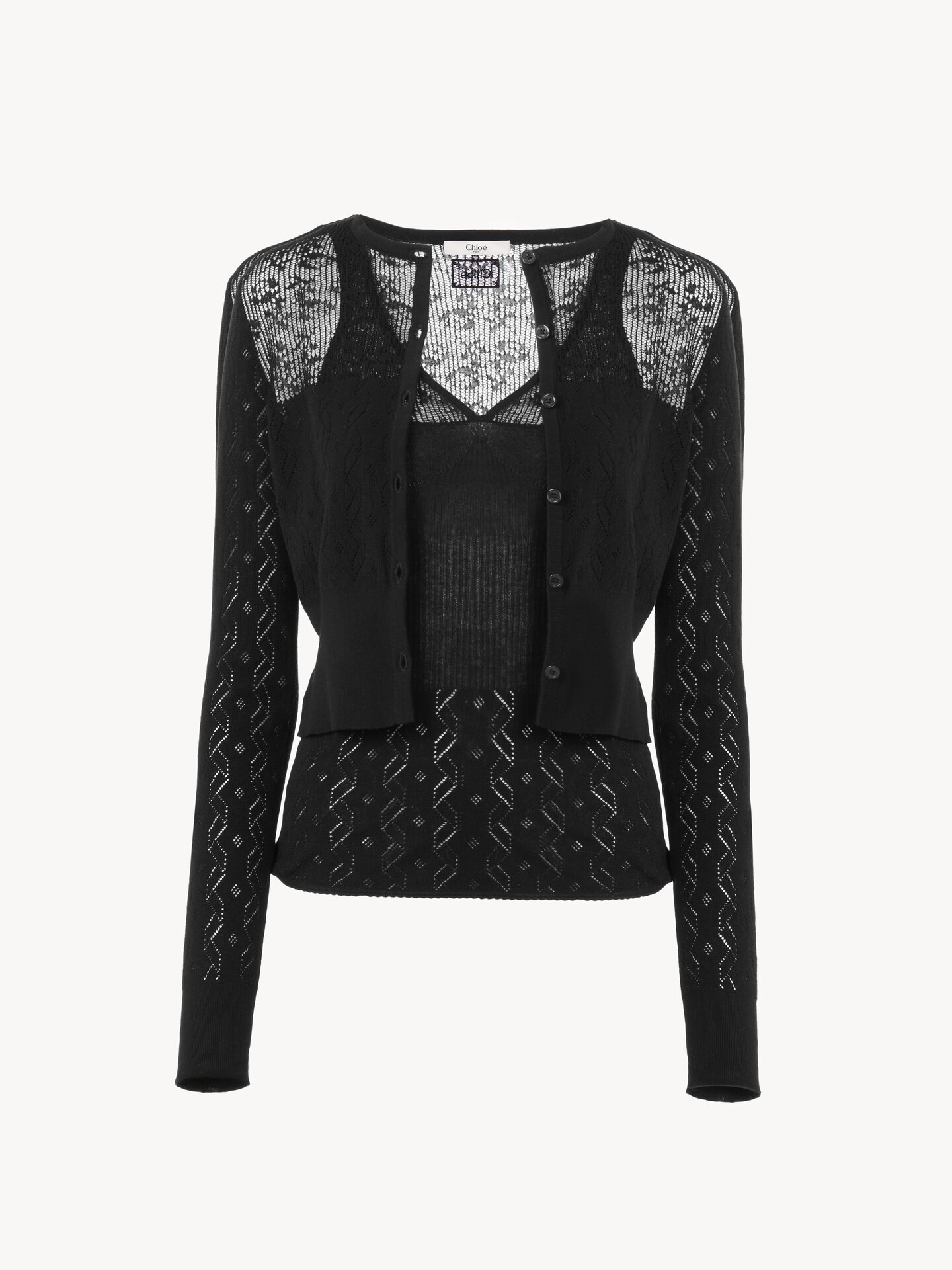 Twin set in cotton knit - 1