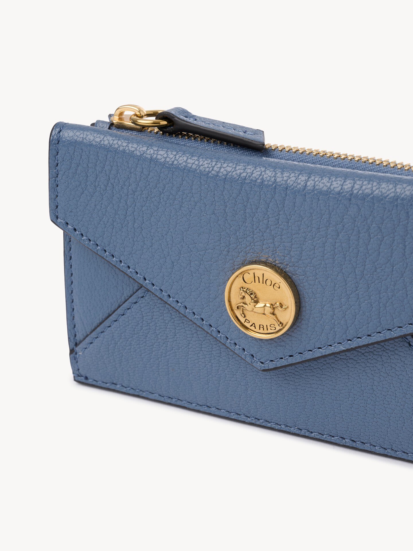 Petit porte-cartes et monnaie Envelope en cuir grain&eacute; - 6