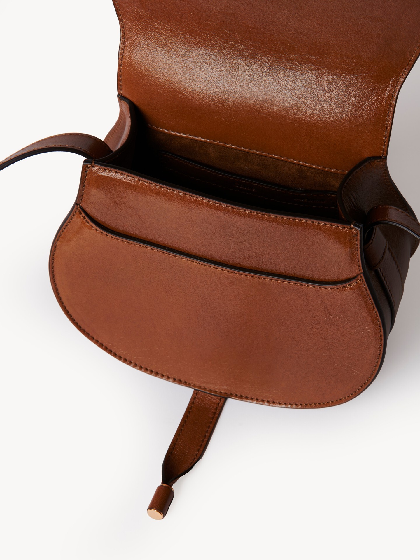 Small Marcie saddle bag in shiny leather - 5.0