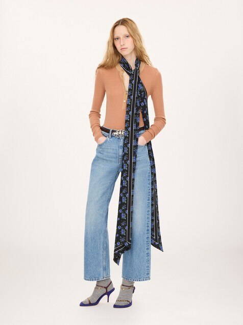 The Chlo&eacute; Folk bandeau scarf in silk cr&ecirc;pe
