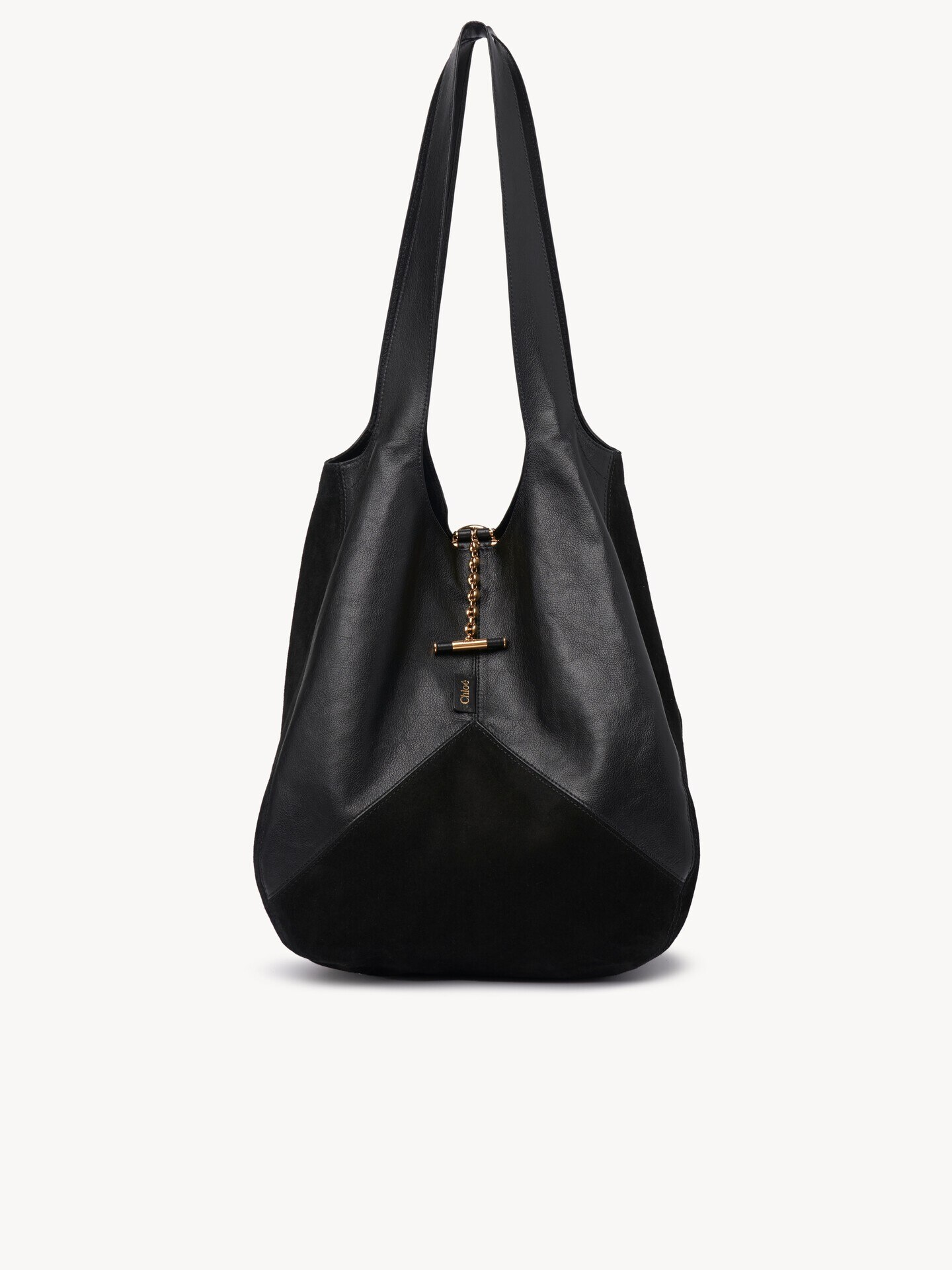 Sac Chlo&eacute; Balloon en cuir grain&eacute; et cuir velours - 1.0