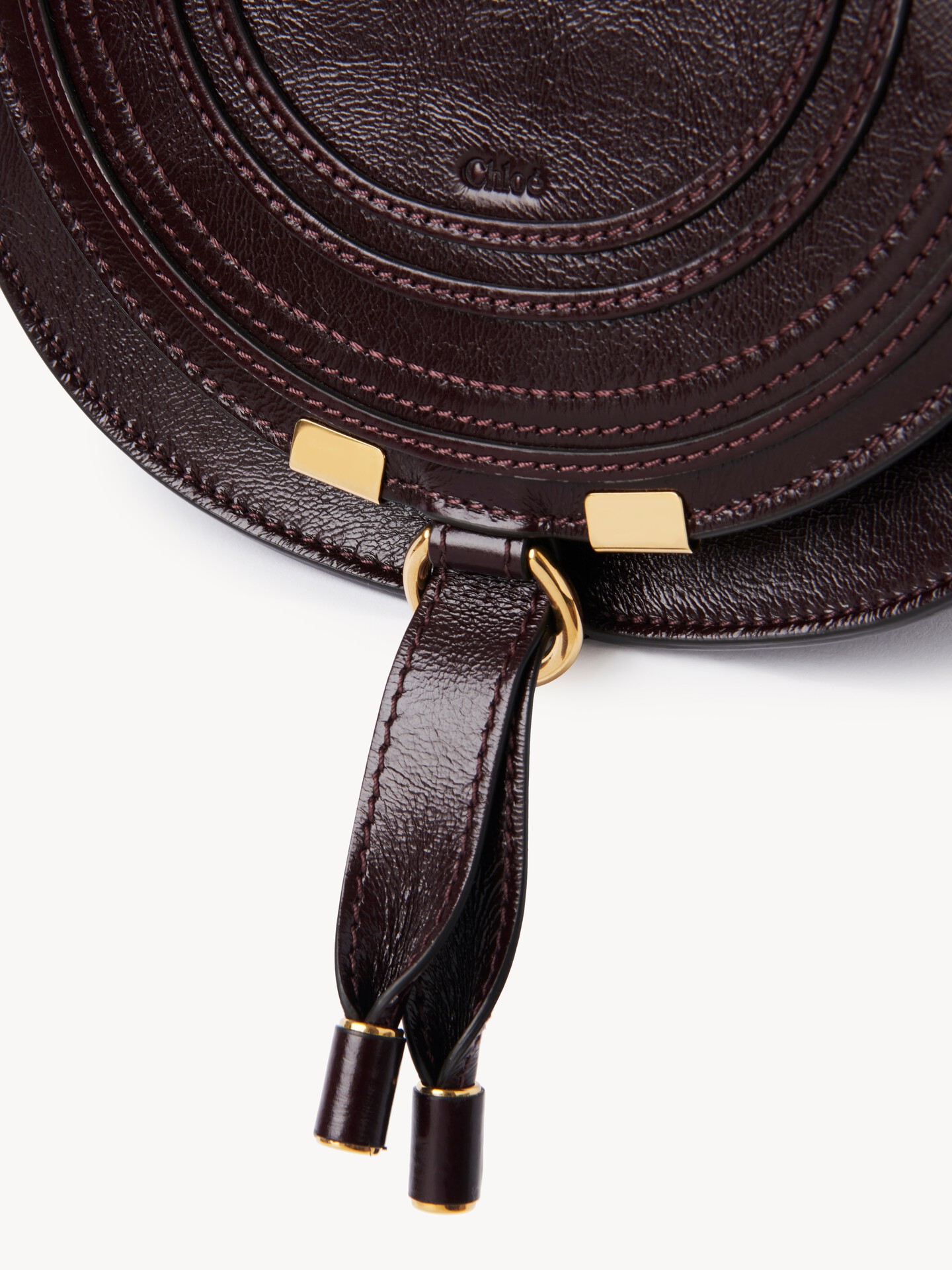 Small Marcie saddle bag in shiny leather - 7