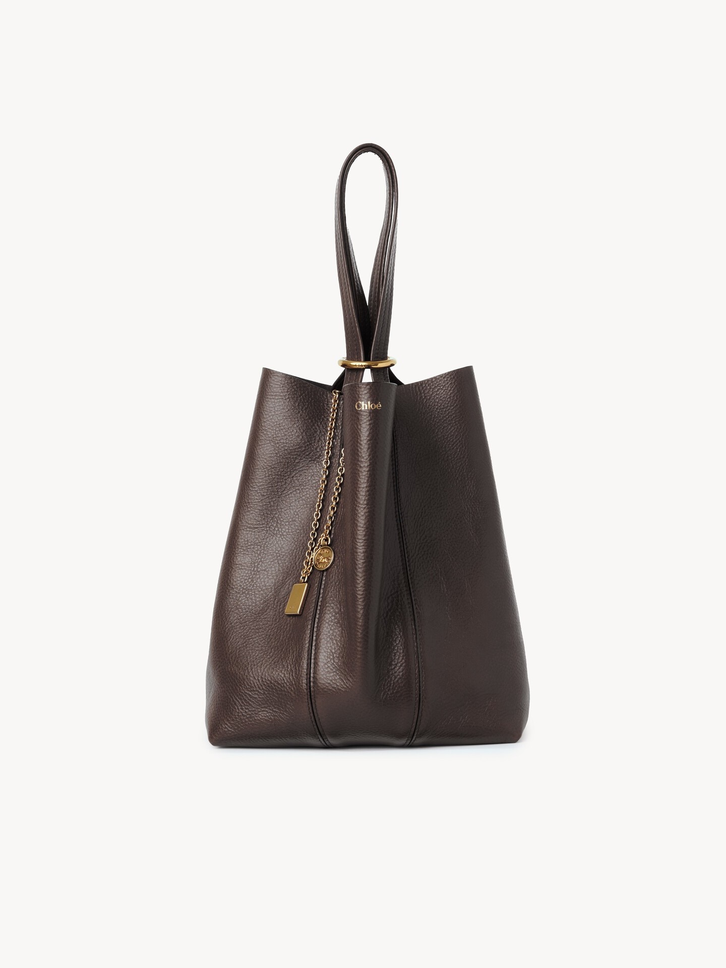 Bolso tote Chloé Spin de cuero granulado - 2