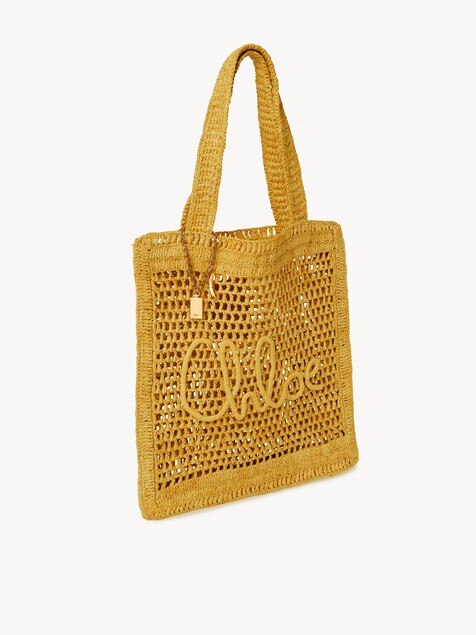 Summer Banana tote bag in raffia