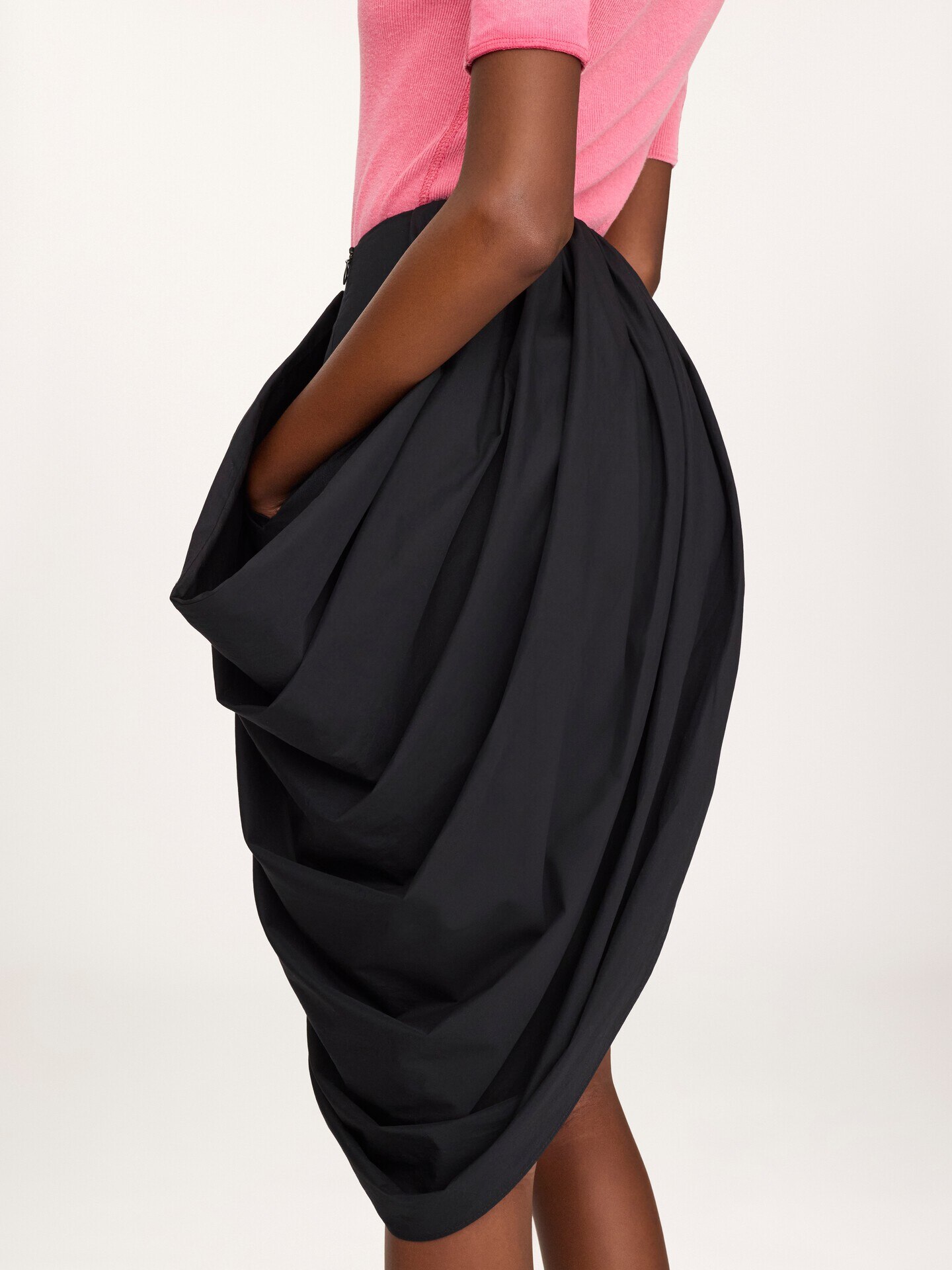 Knee-length wrap skirt in cotton poplin - 6