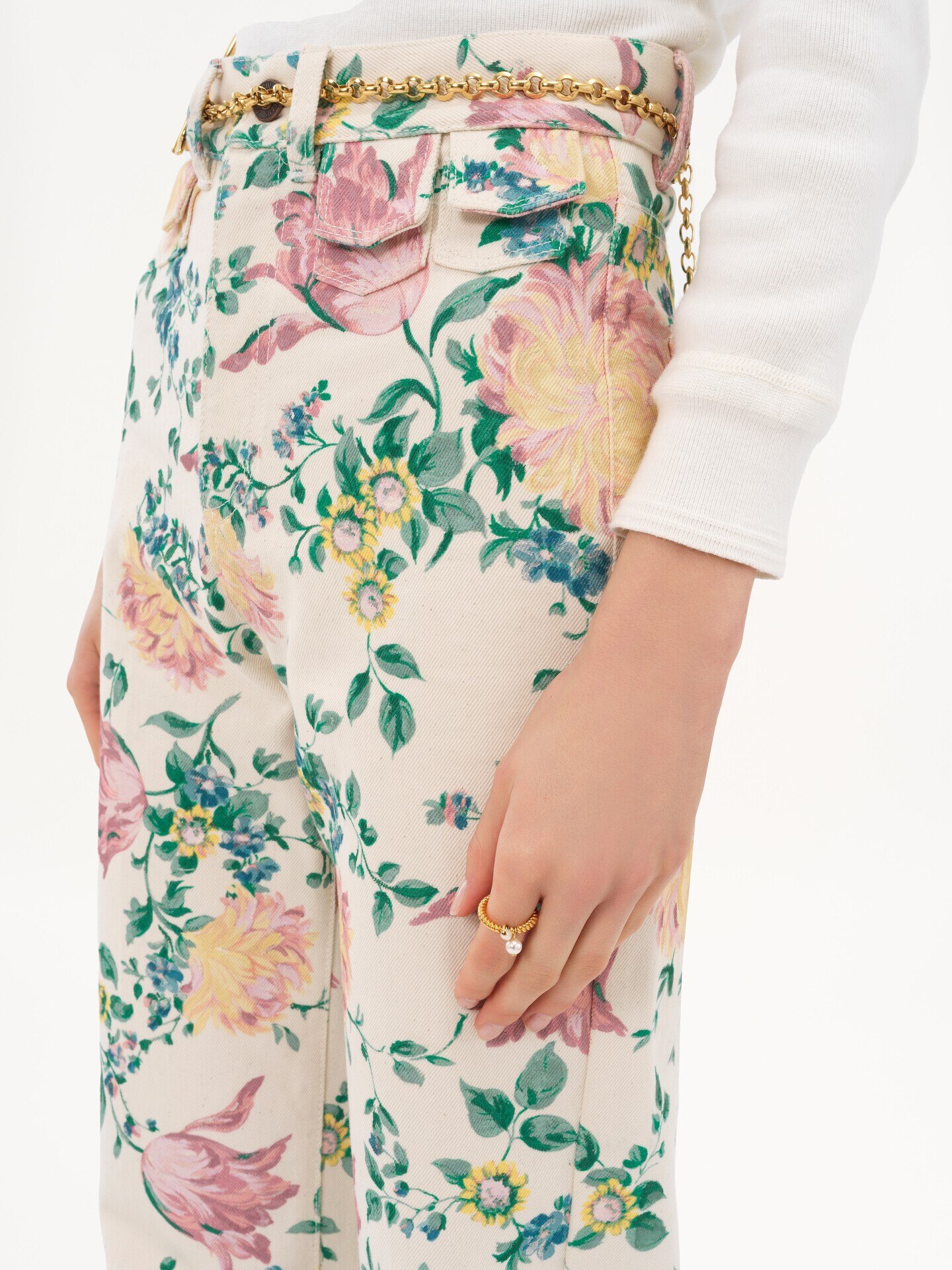 High-rise flare jeans in denim - 7