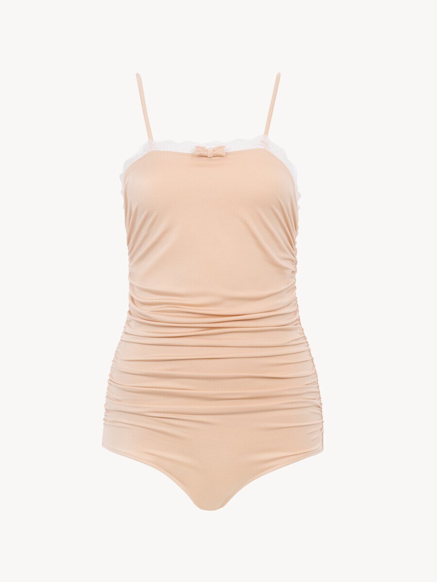 Ruched lace-trimmed bodysuit - 2
