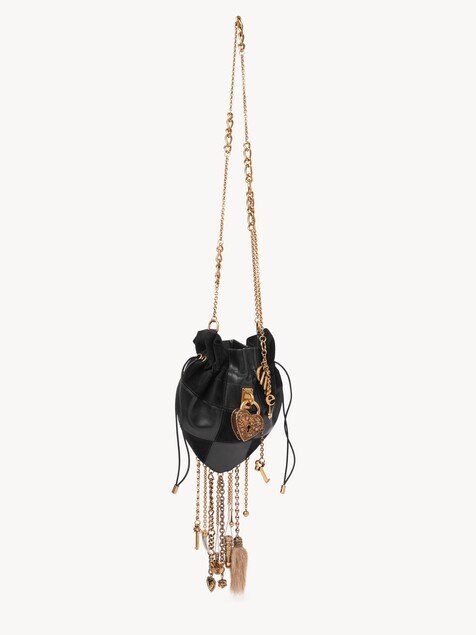 Ch&acirc;teau Treasures cross-body bag in grained & suede leather