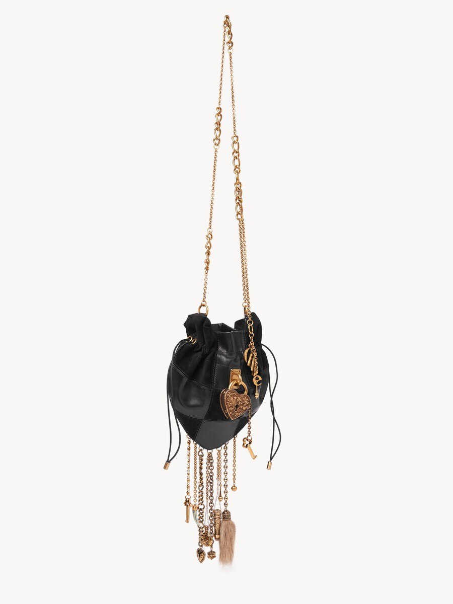 Ch&acirc;teau Treasures crossbody bag in grained & suede leather - 6
