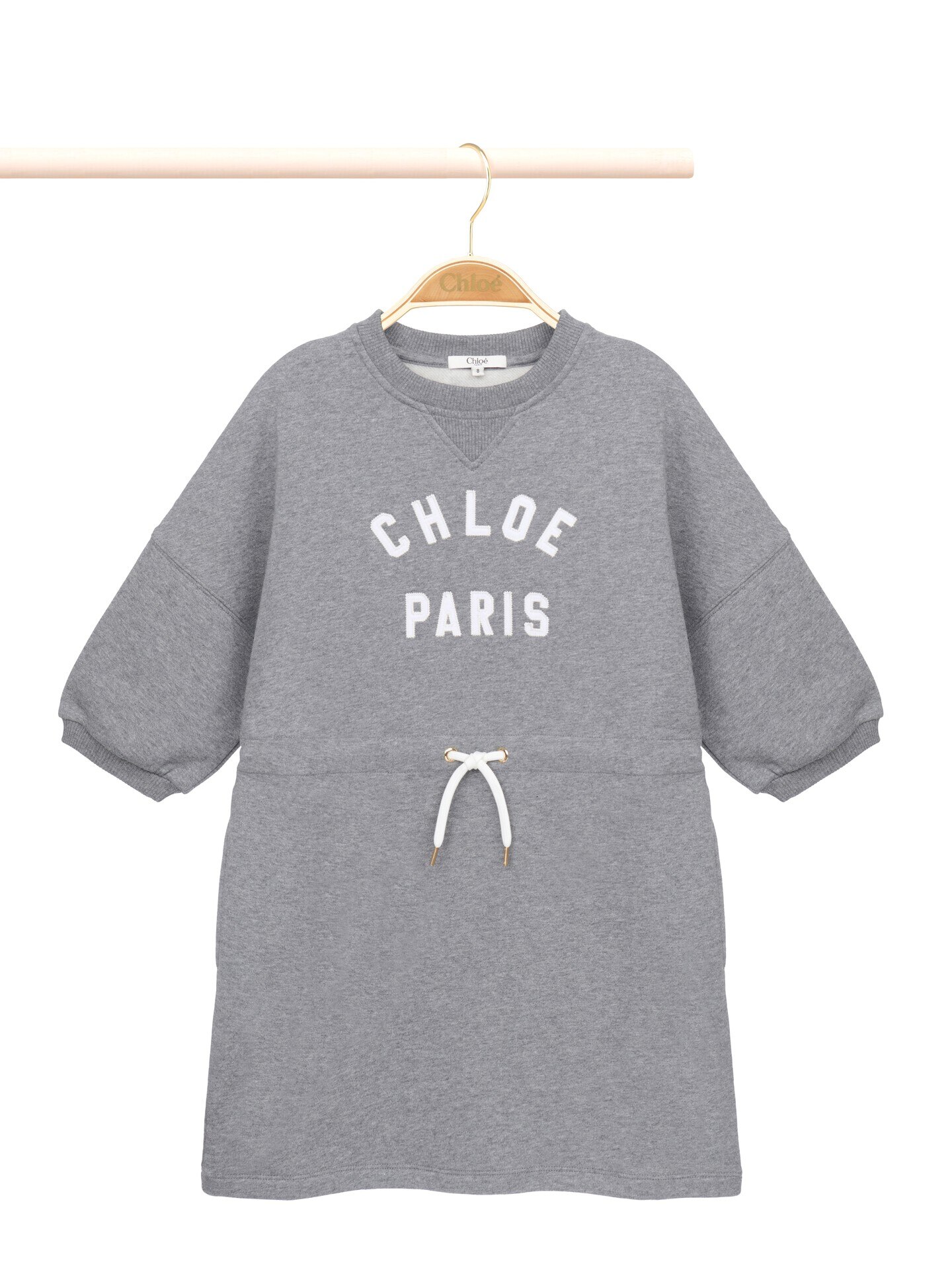 キッズ ロングスリーブ ロゴドレス Medium Grey - Chloé