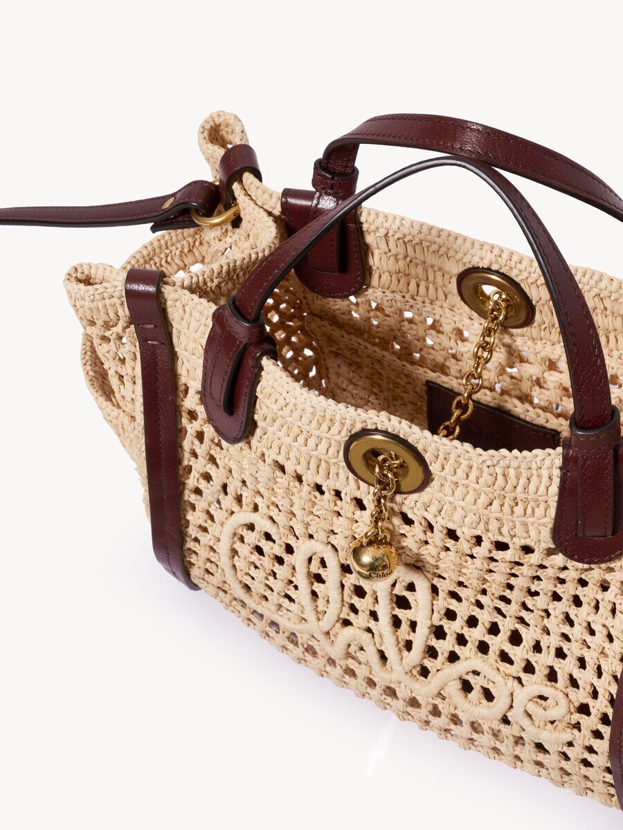 Small Chlo&eacute; Iconic double carry bag in raffia - 5