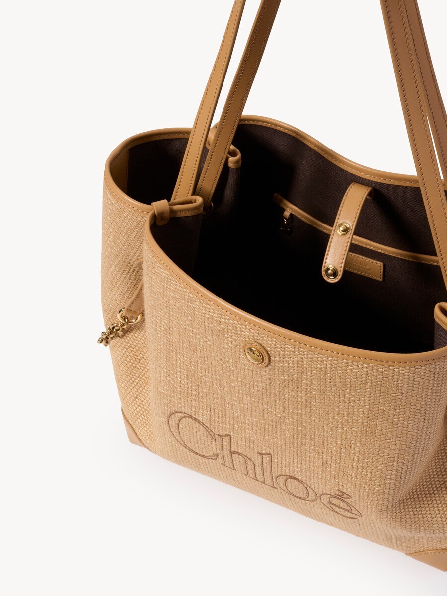 Chlo&eacute; Clover double carry bag in raffia-effect fibres - 6