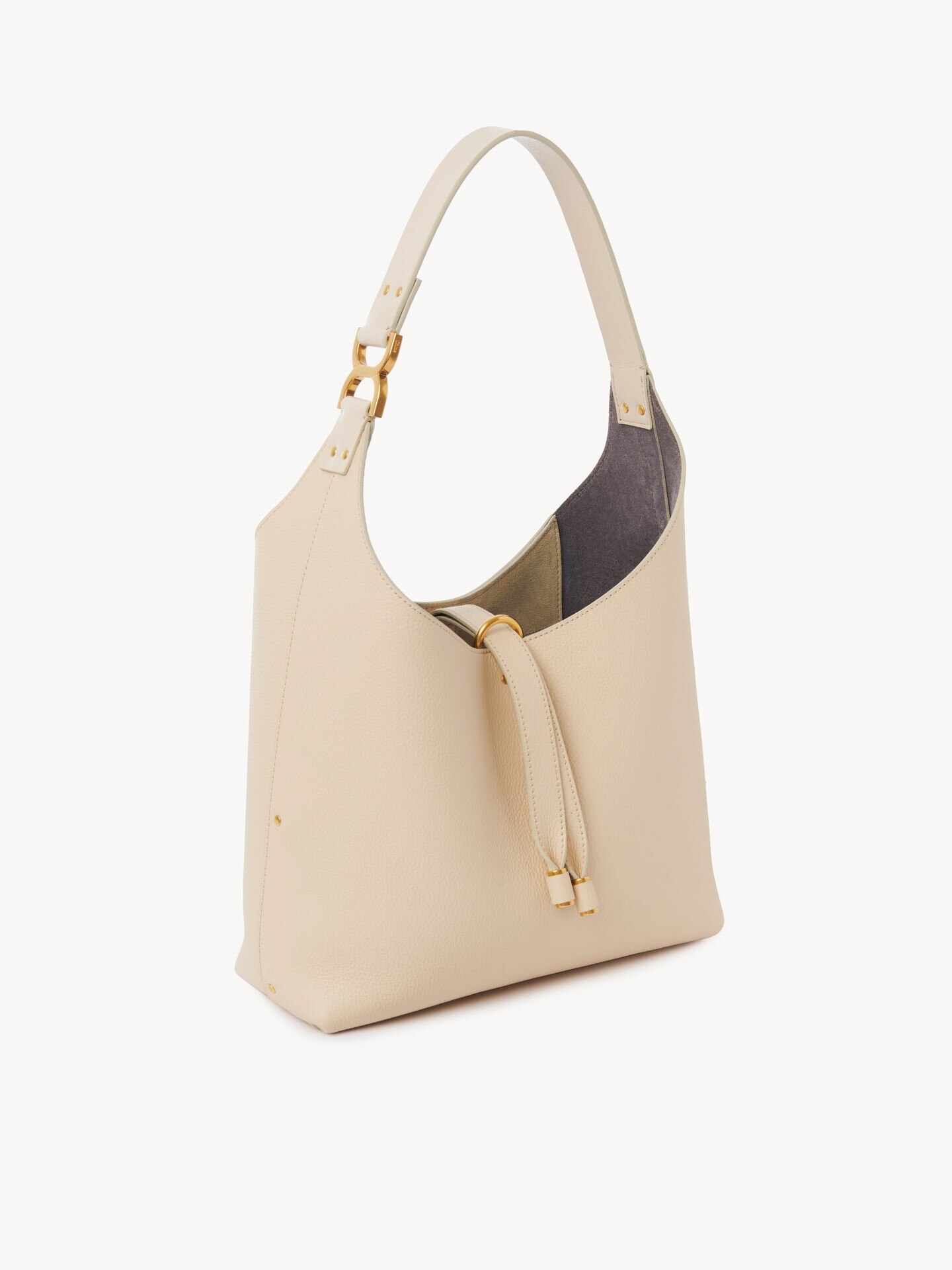 Small Marcie hobo bag in grained leather - 4