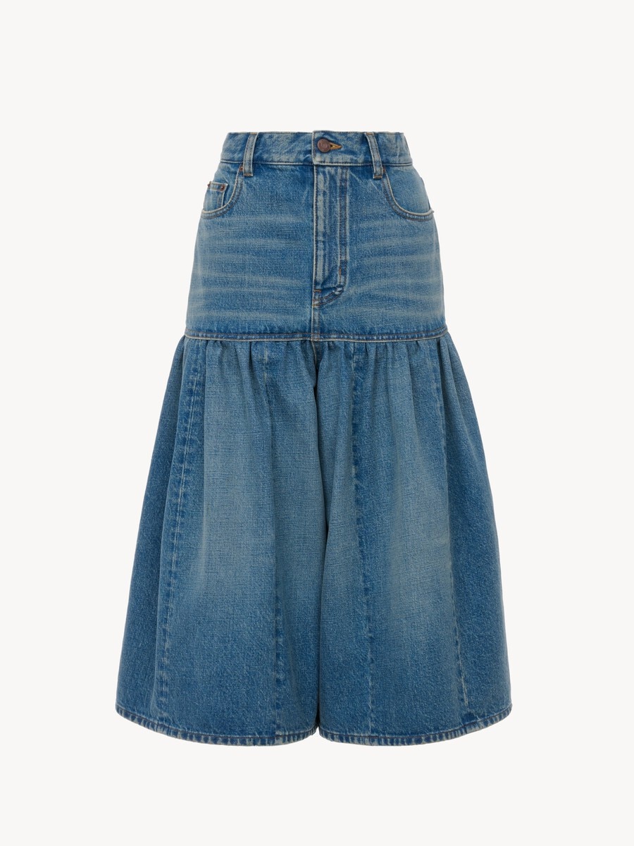 High-rise balloon bermuda shorts in denim - 2